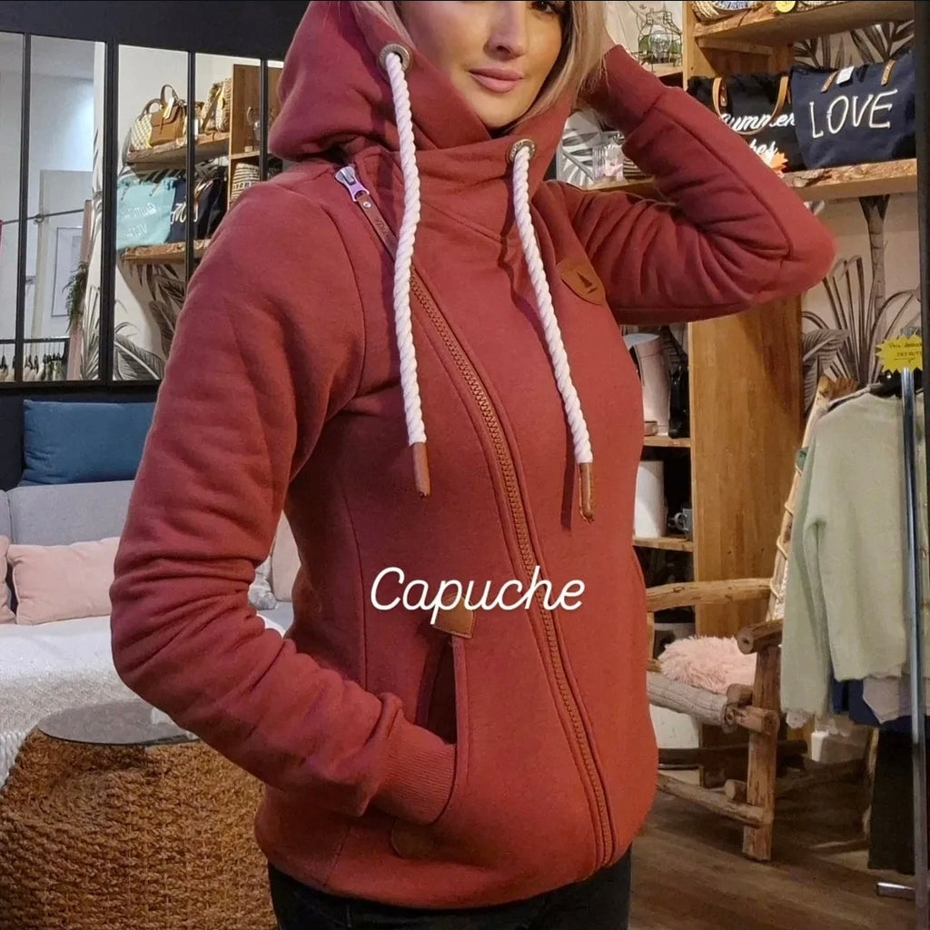 PULL CANADIEN RUSTIC RED CAPUCHE