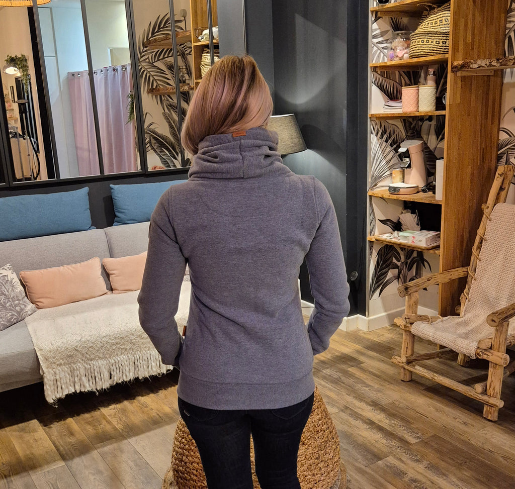 PULL CANADIEN HEATHER BLUE SANS CAPUCHE