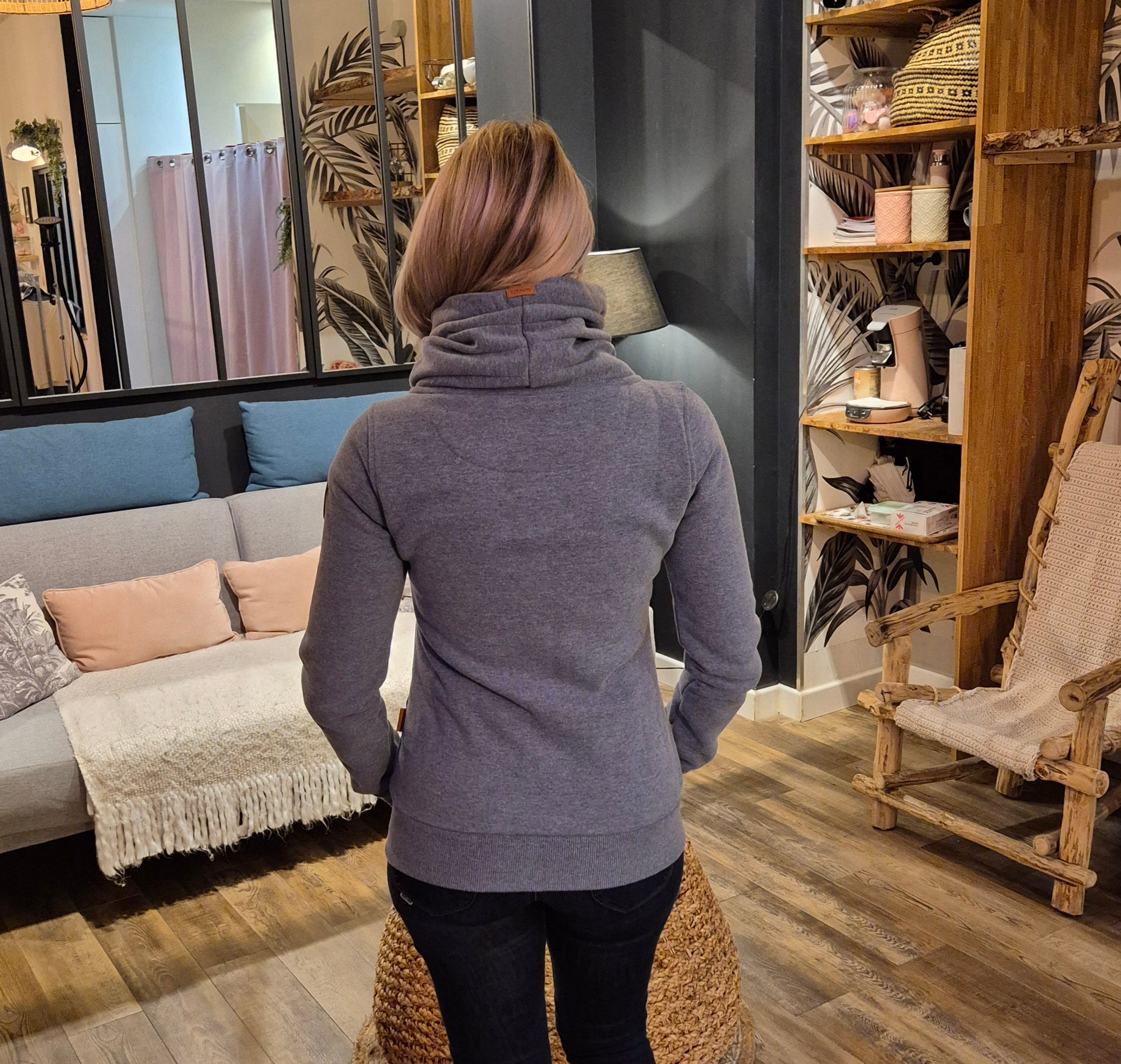 PULL CANADIEN HEATHER BLUE SANS CAPUCHE