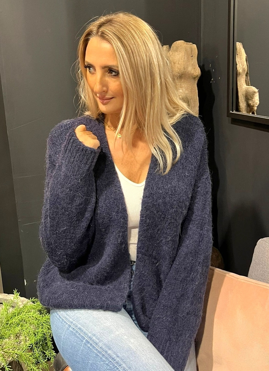 GILET LARGE EXTRA DOUX MARINE