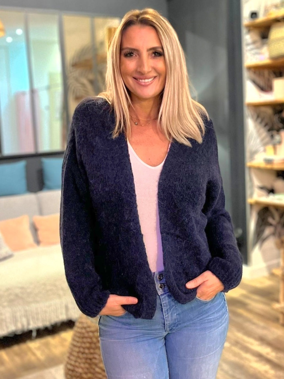 GILET LARGE EXTRA DOUX MARINE