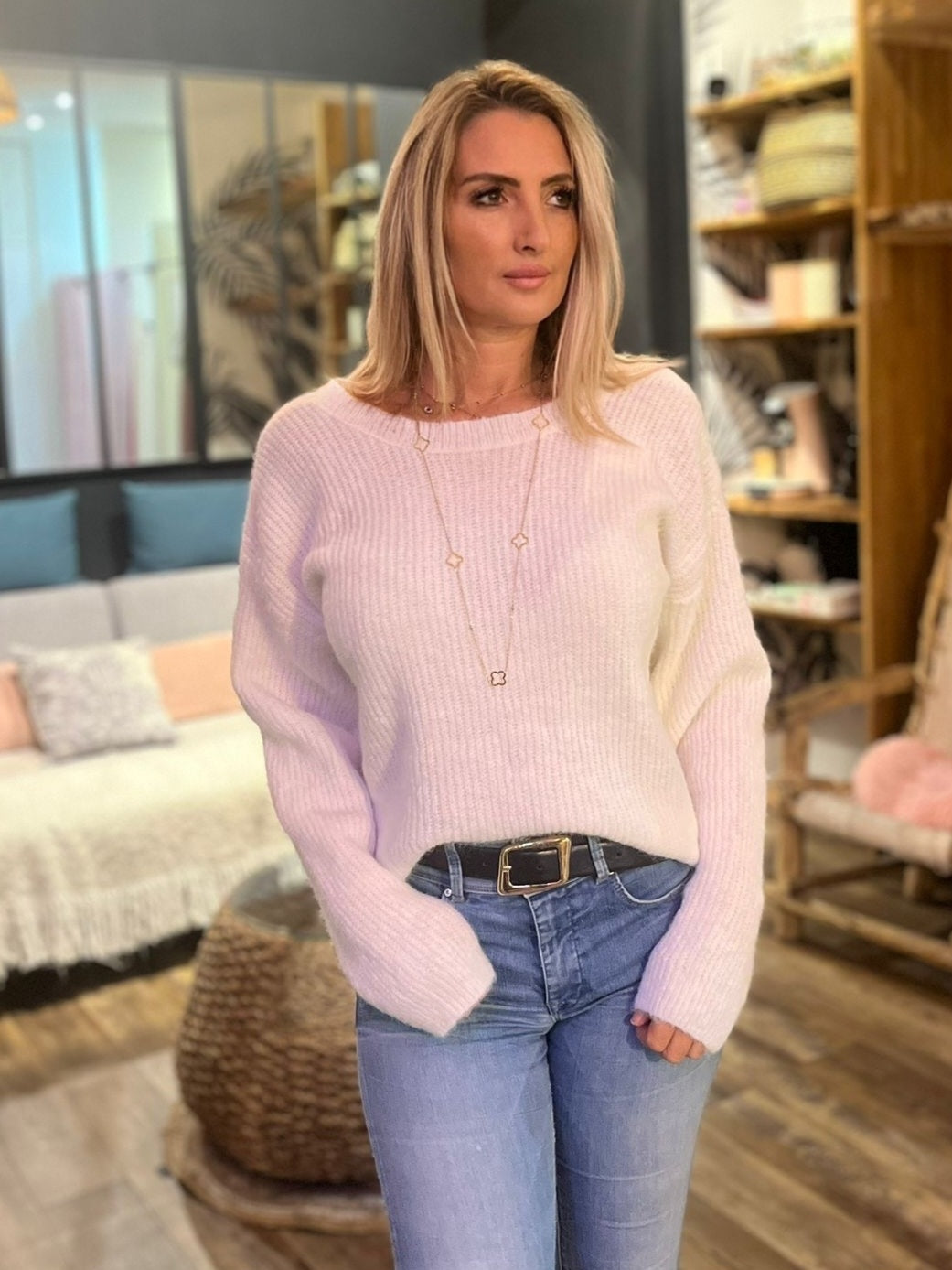 PULL NOEUDS DENTELLE DOS