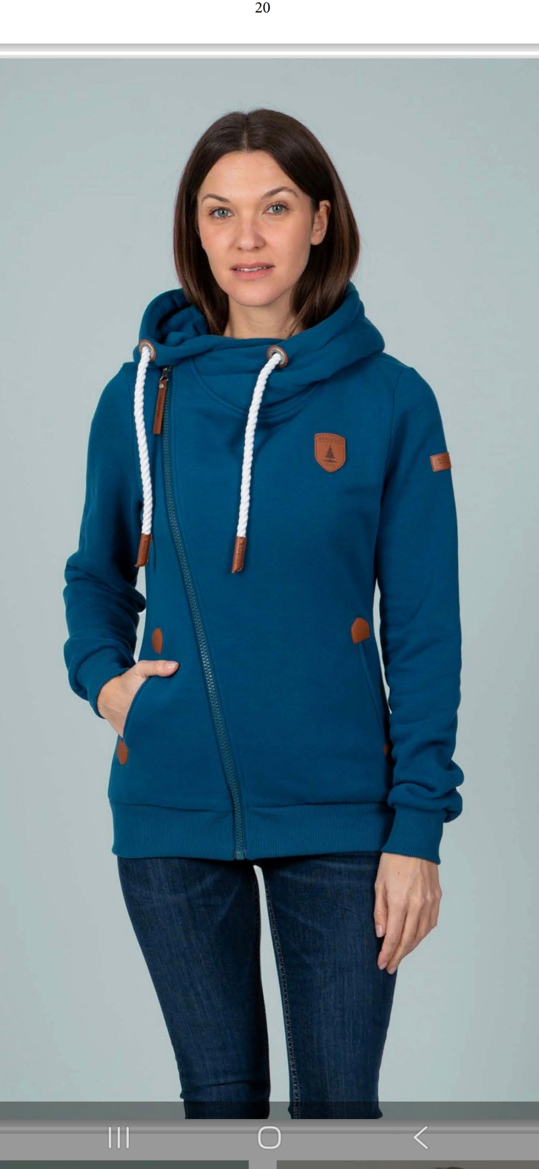 Pull sweat à capuche réal teal .