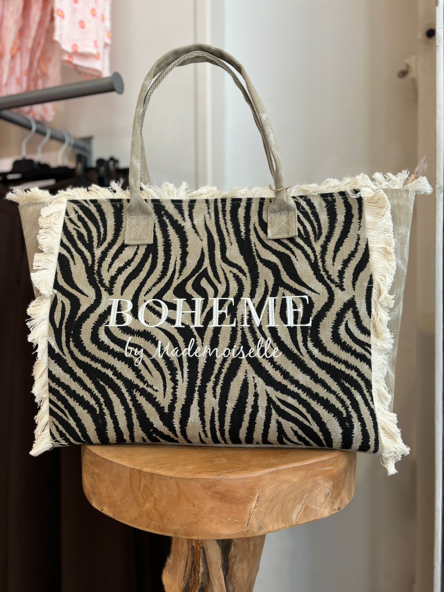 CABAS ZEBRE BOHEME