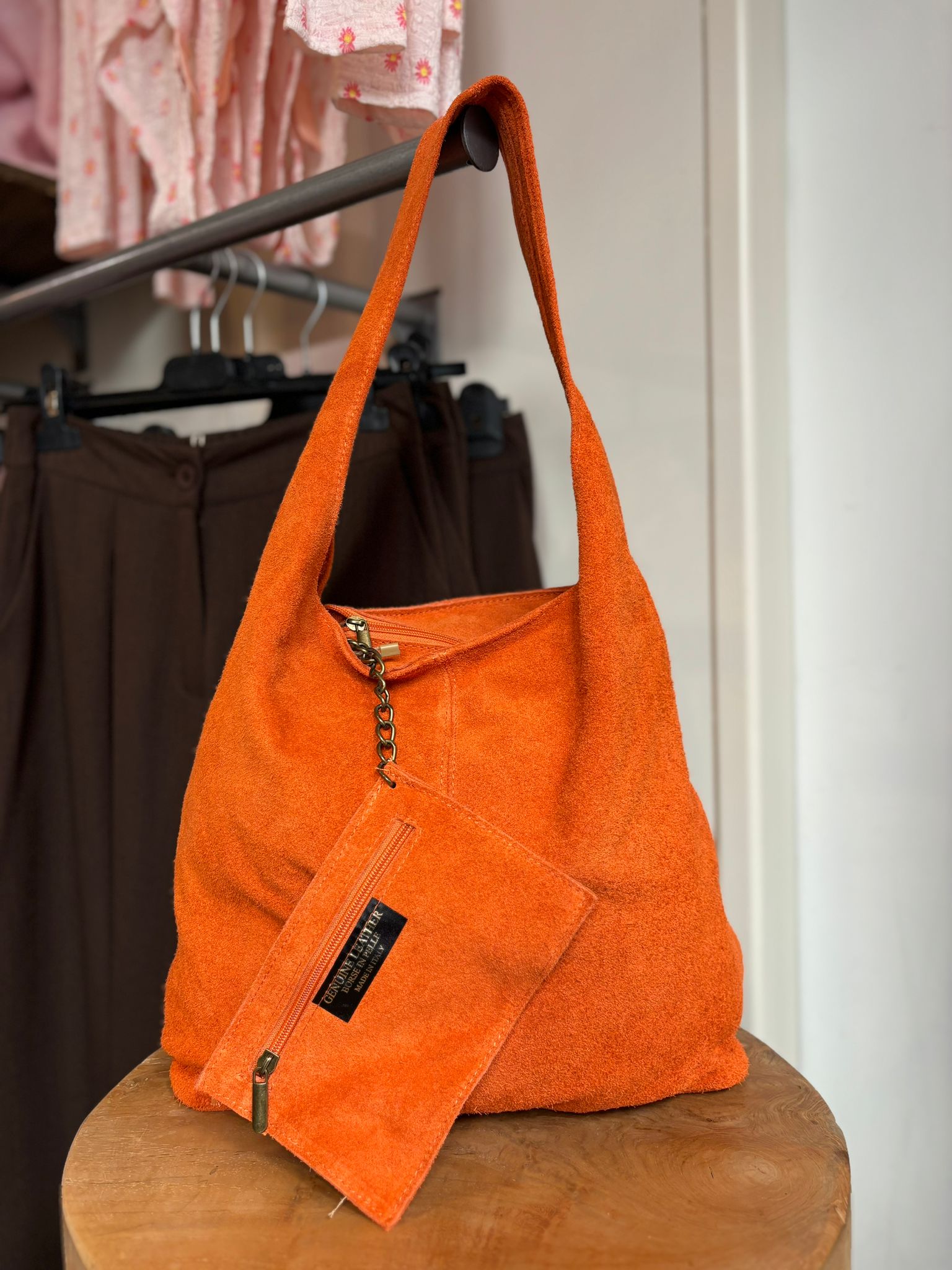 SAC EN CUIR ORANGE